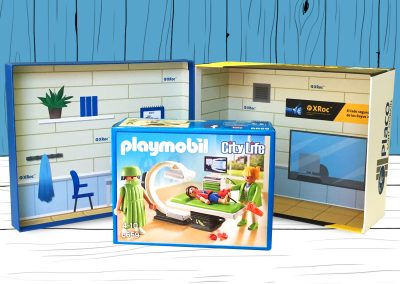 Diseño corporativo para Placo de una caja para juguetes Playmobil